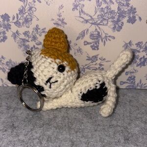 Crochet Calico Cat Keychain